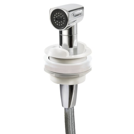 
Douche eau froide Saturn base horizontale blanche 
