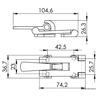
Grenouillère AISI 316 104,6 x 36,7 mm 
