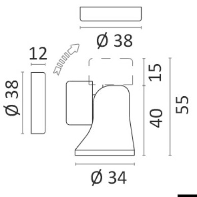 Bloque-porte magnétique orientable Ref 38.155.10