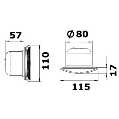 Avertisseur encastrer Sound version Round | EAN 8033137053535 Ref 21.103.10