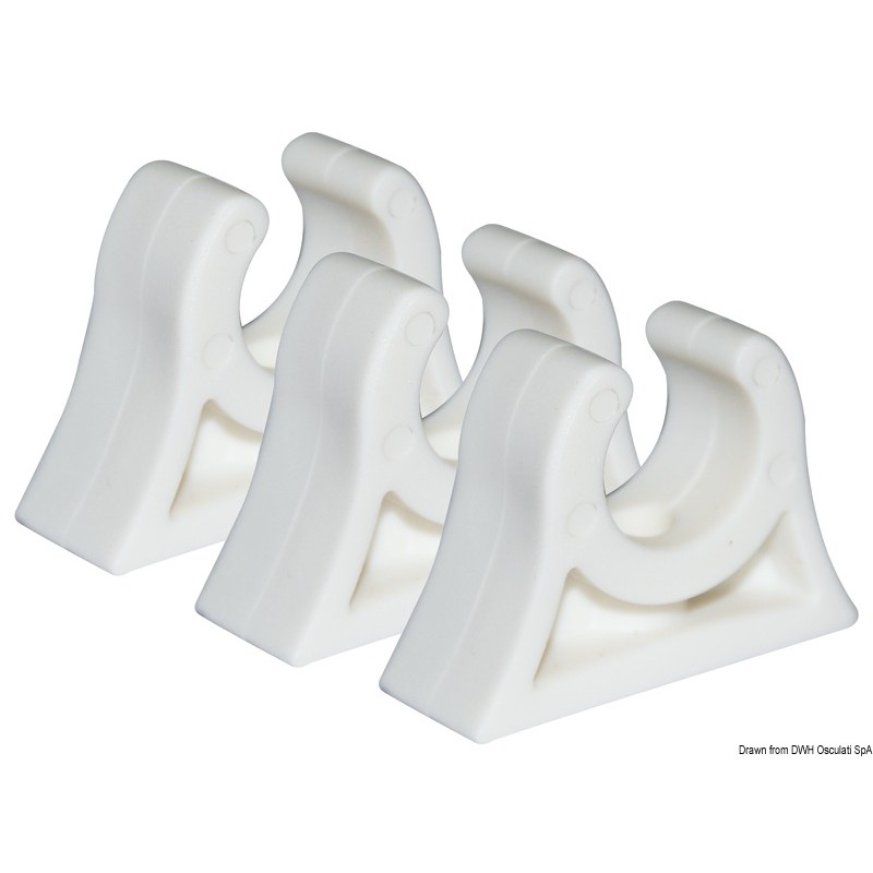 
10 Clips blancs pour tubes 19/20 mm 
