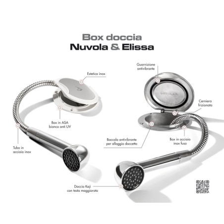 
Boîtier douche Elissa douche Keji tuyau inox 4 m 
