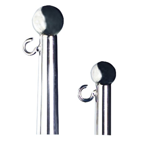 
Mât de pavillon inox poli miroir avec boule 610 mm 
