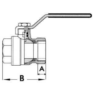 
Vanne  bille laiton nickelé 1/2" 
