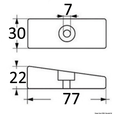 
Plaquette zinc 75/225 HP 36 x 71 mm 
