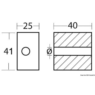 
Anode pied aluminium 50/200 HP Ø 3/8" x 16 
