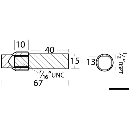 
Anode zinc+laiton exch. chaleur 1/2’’ BSPT 67x15 

