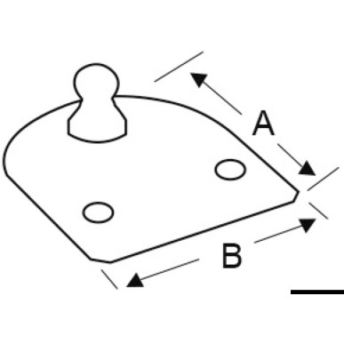 Plaque acier + pivot fileté 8 mm | EAN 8033137126253 Ref 38.013.00