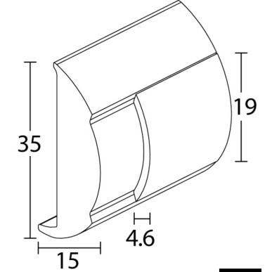 
Base PVC gris p-défense de quai 20 évasé 

