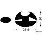 
Profilé en PVC noir pour fenêtres 26,5x20 mm 
