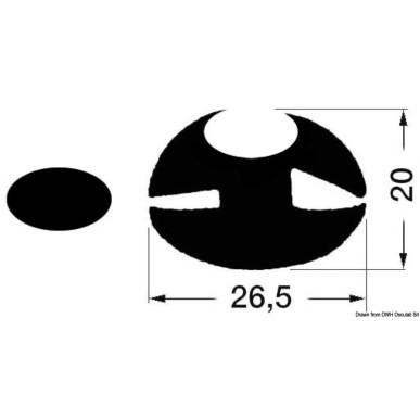 
Profilé en PVC noir pour fenêtres 26,5x20 mm 
