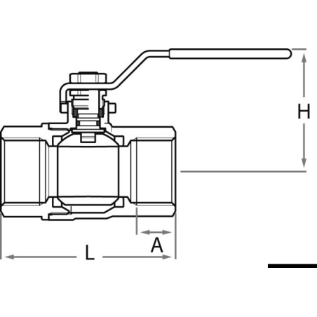 
Vanne  bille F-F GUIDI en bronze plein débit 3/8" 
