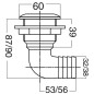 
Passe-coque coudé 90° 1"1/2 x 32 mm 
