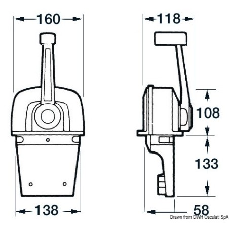 
Boîtier de commande mono-levier ULTRAFLEX B77 
