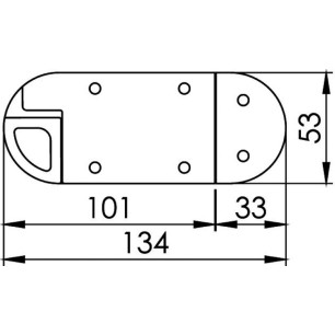 
Bloque-porte ressort AISI316 poli 134x53x16h 
