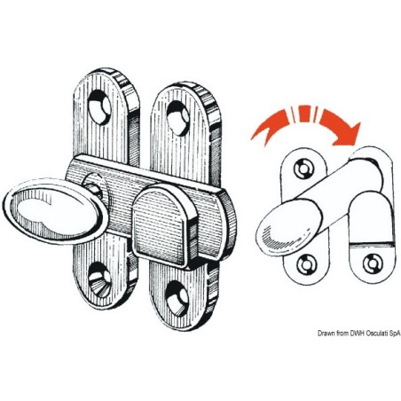 
Bloque-porte laiton chromé 52x33 mm 
