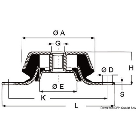 
Support antivibration acier galvanisé 100 kg 

