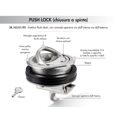 Lève-plancher PUSH LOCK Eclipse sans serrure | EAN 8033137211805 Ref 38.163.01