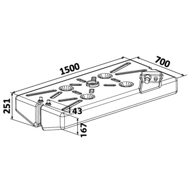 Réservoir carburant PE 187 l | EAN 8033137157004 Ref 52.036.02