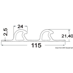 
Profil double anti-embruns 115x21,4 gris clair RAL 7035 
