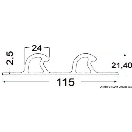 
Profil double anti-embruns 115x21,4 gris clair RAL 7035 
