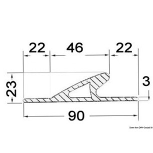 
Profil parebattage anti-embruns 3x90x23 noir 
