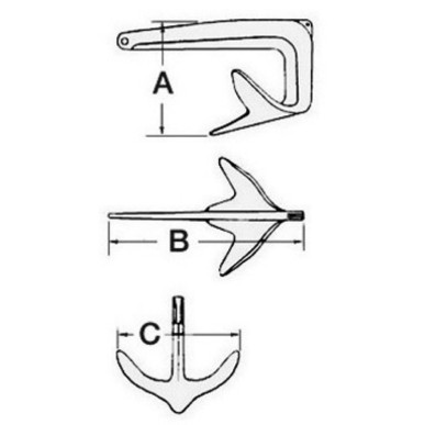 Ancre Trefoil pliable 5 kg  Ref 01.104.05