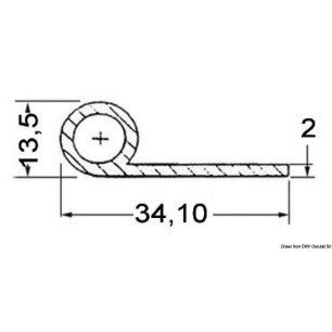 
Profil finition 2x34,1x13,5 mm noir 
