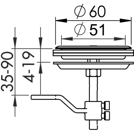 
Lève-plancher inox + serrure 
