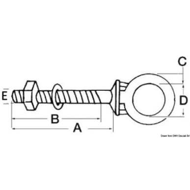 
Anneau  tige AISI316 8x100 mm 
