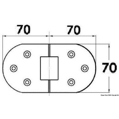 Charnière rotation180+ + trous 140x70 mm | EAN 8033137129377 Ref 38.460.75