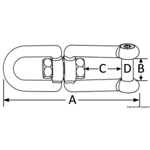 
Emerillon double oeillet AISI 316 10 mm  
