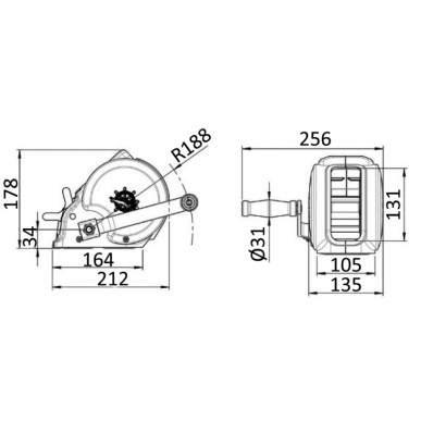 Treuil caréné max 630 kg | EAN 8033137049484 Ref 02.140.01