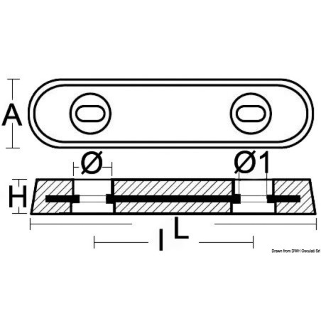 
Anode oval type Vetus 2400 g 
