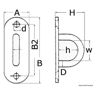 
Pontet base plate inox poli 26x80 mm 
