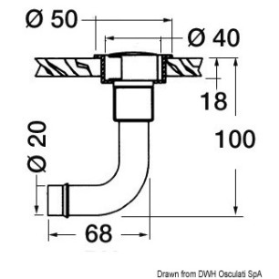 
Event laiton chromé coudé 90° droit 20 mm 

