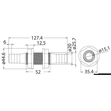 Passe-coque nylon blanc 19/20 mm | EAN 8033137099847 Ref 17.237.10