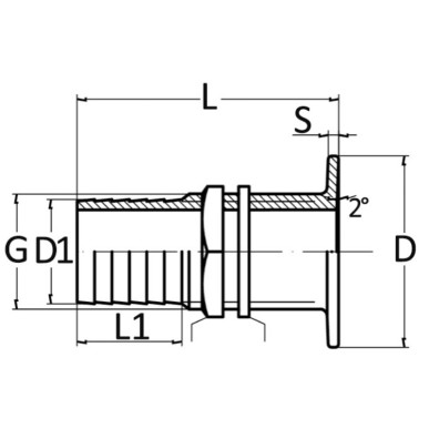 Passe-coque ras laiton chromé 3/4" x 24 mm | EAN 8033137103131 Ref 17.424.02