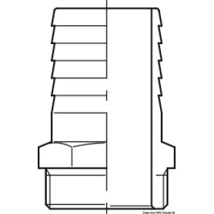 
Embout mâle en bronze GUIDI 1" x 30 mm 
