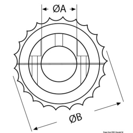 
Coupe-orin inox axe Ø 30 mm externe Ø 80 mm 
