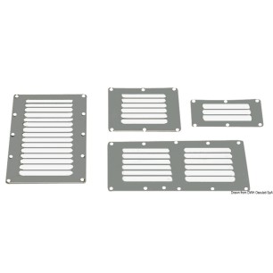 
Grille aération inox poli + moustiquaire 115x127mm 
