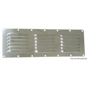 
Grille aération inox poli + moustiquaire 116x340mm 
