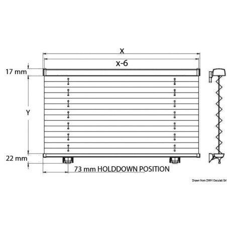 
OCEANAIR Skysol Motion rideau plissé 450 x 520 mm 
