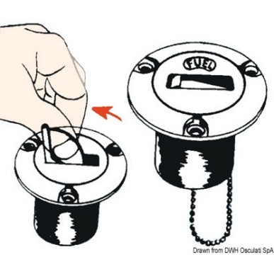 Bouchon laiton chromé FUEL 38 mm | EAN 8033137110429 Ref 20.367.11