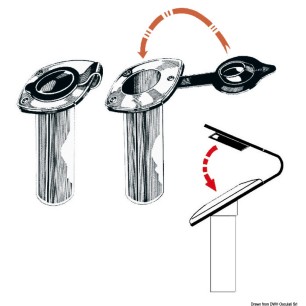 
Bouchon porte-canne  encastrer PVC souple noir 
