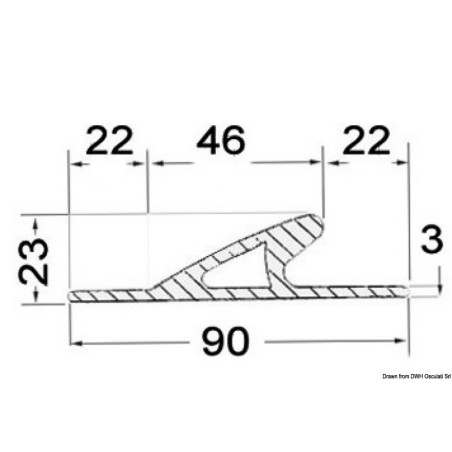 

Profil anti-embruns parebattage 3x90x23 gris foncé RAL 7012 
