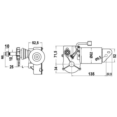 Moteur bras+ brosses 24 V 30 W | EAN 8033137107474 Ref 19.183.02