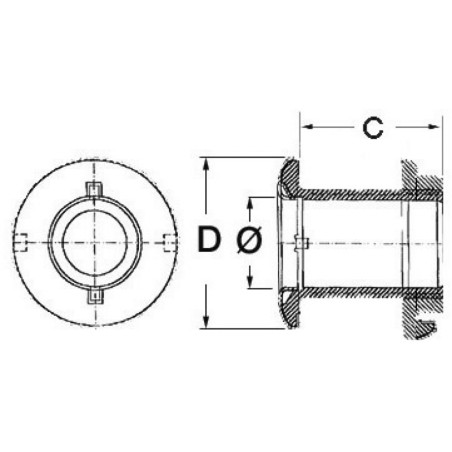 
Passe-coque AISI 316 polis miroir long 1"1/4x112mm 
