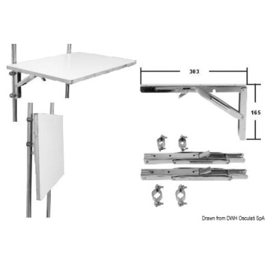 
Bras inox support table (paire) 303x165 mm 
