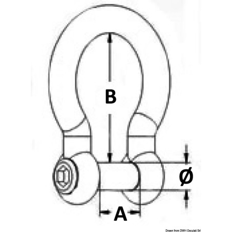 
Manille lyre AISI 316 8 mm 
